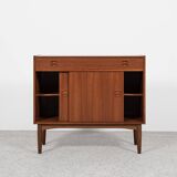 Midcentury Danish cabinet in teak with 1 drawer and 2 sliding doors 1960s