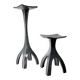 Pair of biomorphic candleholders, solid aluminium, Spain, 1970s