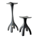 Pair of biomorphic candleholders, solid aluminium, Spain, 1970s
