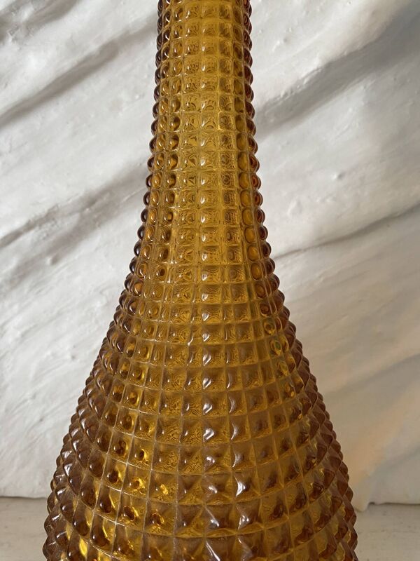 Carafe empoli ambre , carafe italienne années 60-70