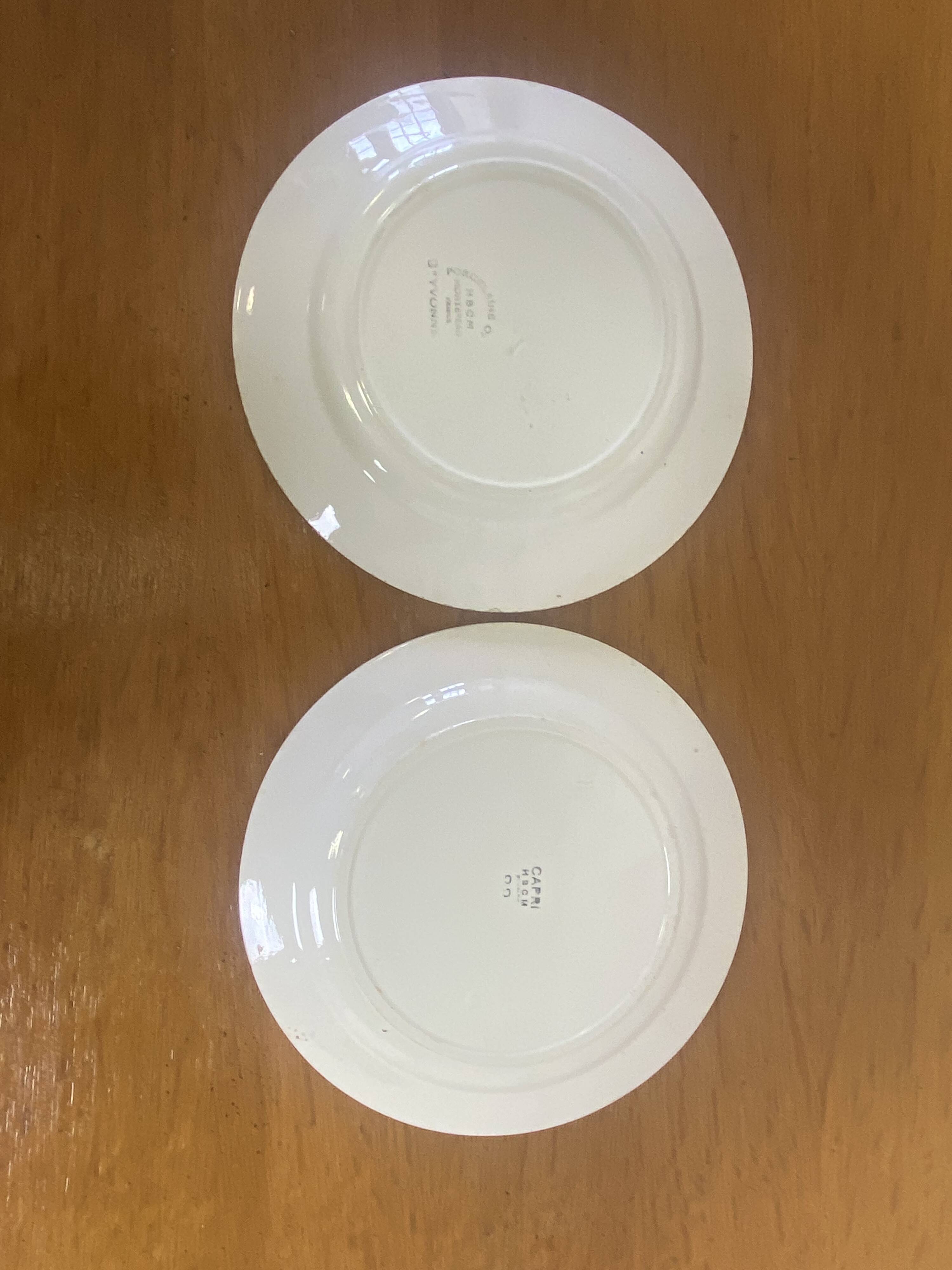 Vintage Montereau Hbcm plate pair