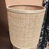 Lampe en bois et rotin