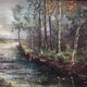 Tableau 1912 "A la pêche" signé Bourgeois