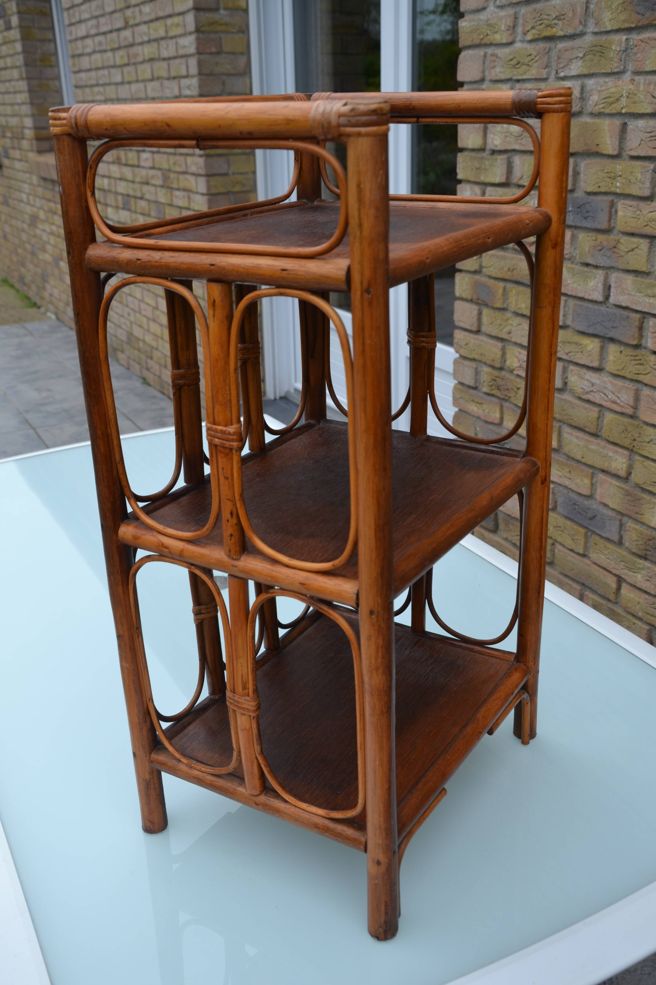 Small rattan bedside table/cabinet