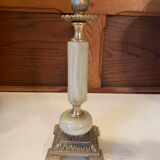 Onyx and brass candle holder