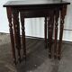 Set de trois tables gigogne dessus cuir