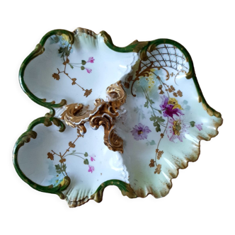 Hand-painted antique hors d'oeuvre dish