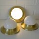 Ceiling Lights Set of 3 Mushroom Lamp Vintage Brass Sconces Space Age Style