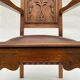 Pair of armchairs trone XIX eme neo gothic sculpts leather seat