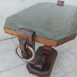Art Deco style coffee table in carved natural wood
