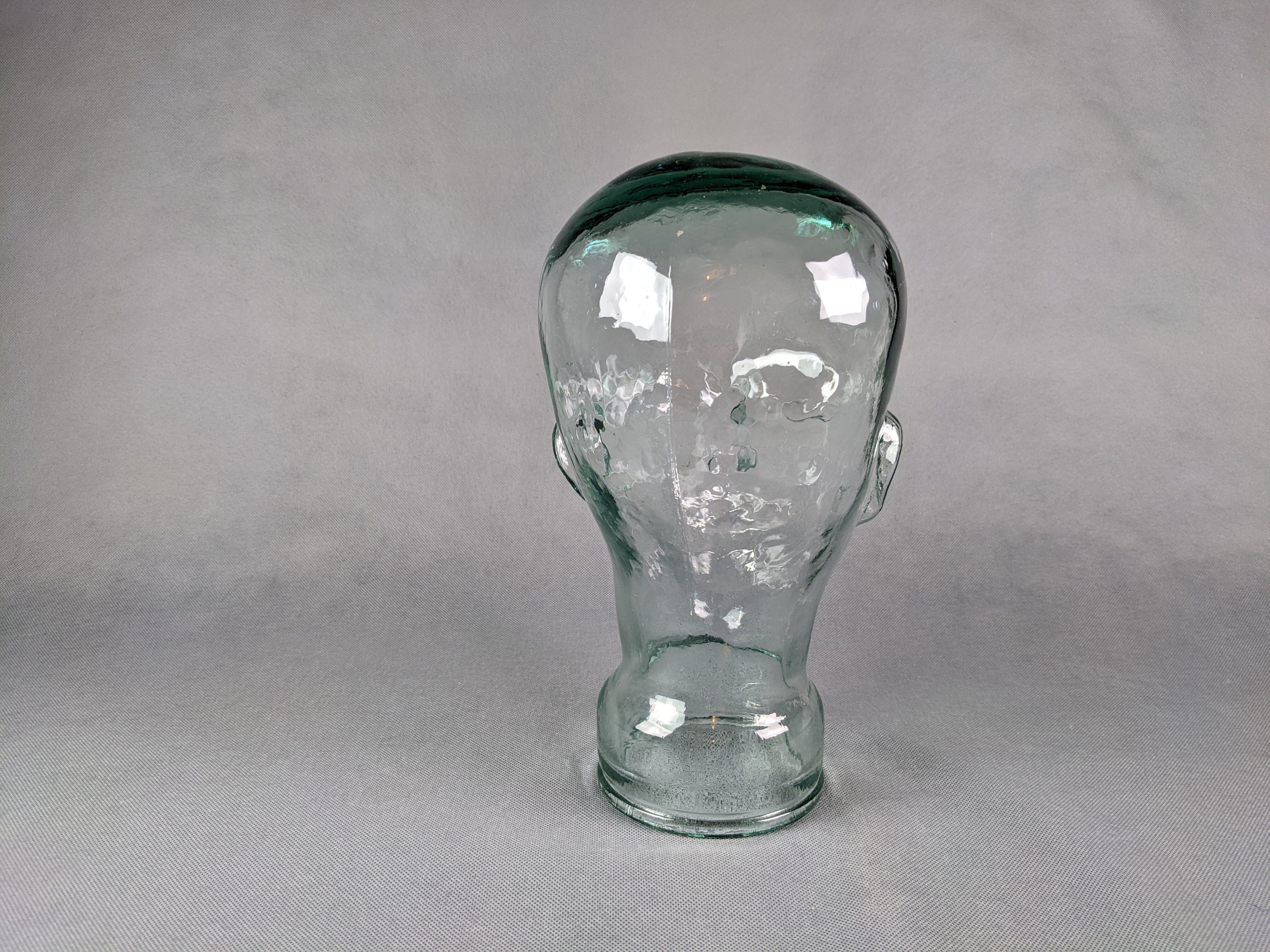 Glass head, hat holder or decoration, 70s-80s