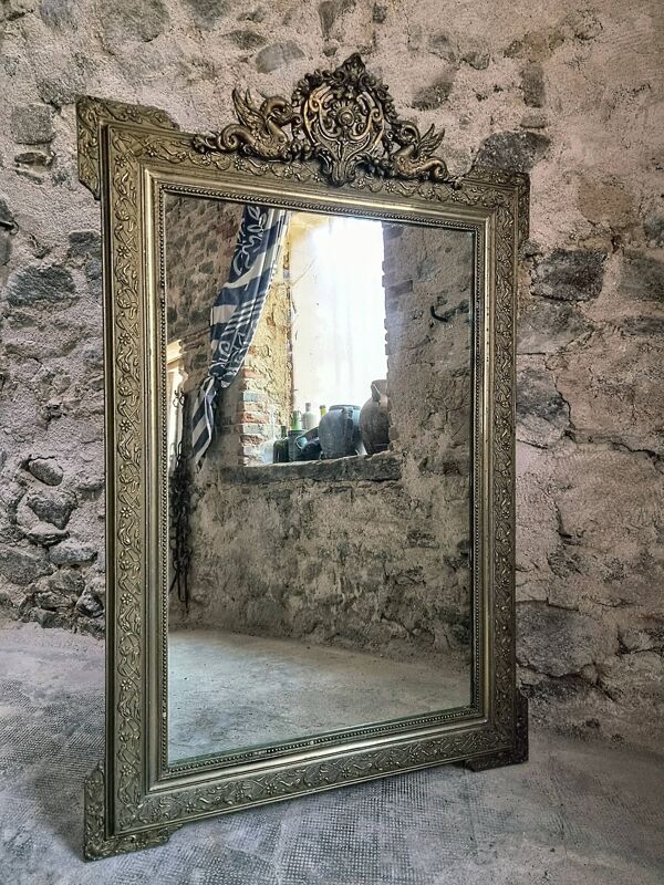 Miroir français style Napoléon III avec cadre en composition, vers 1880–1900