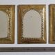 Ensemble de 3 miroirs en laiton repoussé, artisanat marocain, 20 x 25 cm