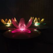 Lampe de nuit fleur de lotus nénuphar vert, Europe de l'Est