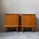 Pair of vintage light wood bedside tables