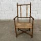 Fauteuil en paille et bois tourné