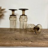 6 smoked glass flutes