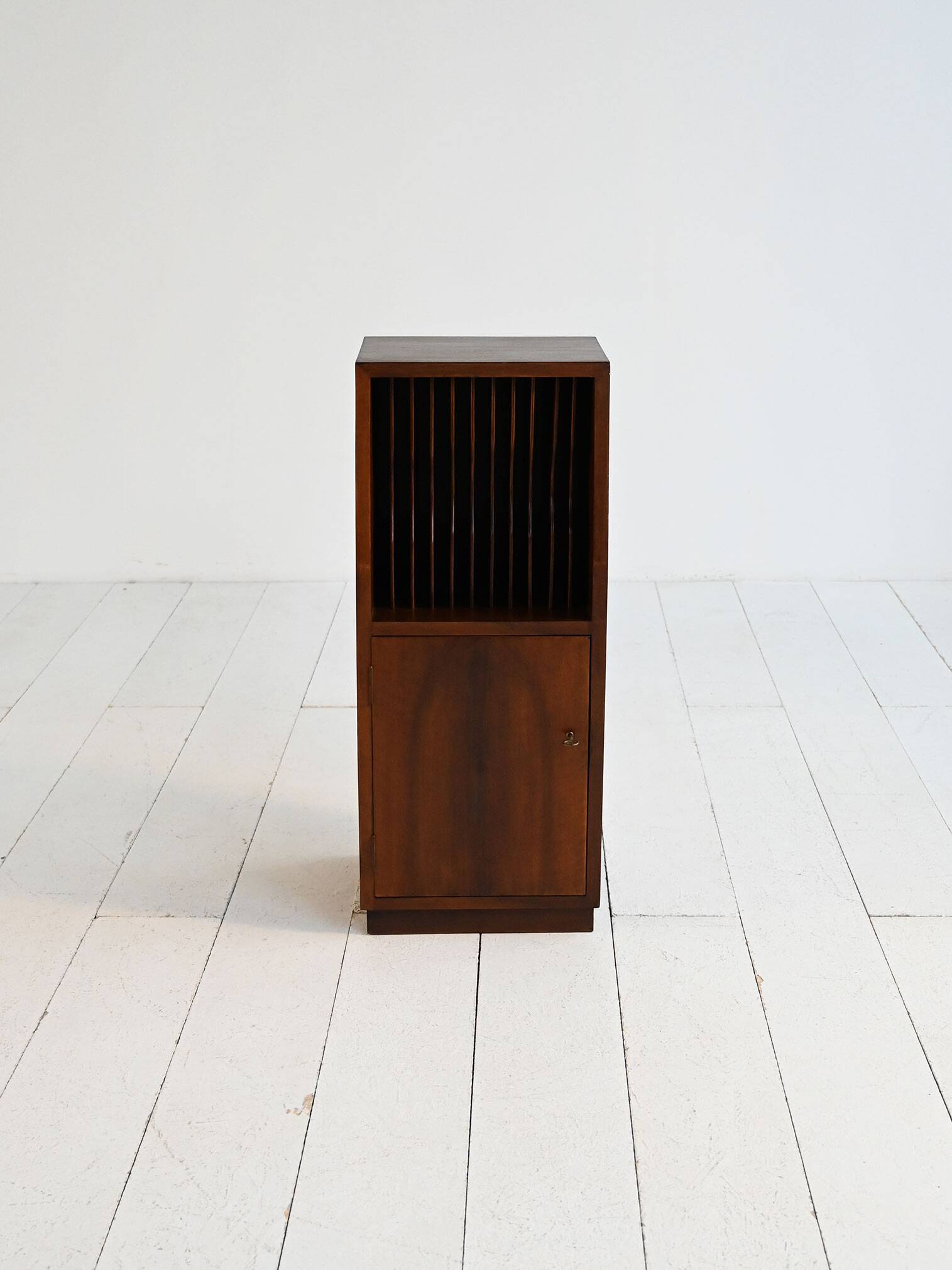 Cabinet with vinyl storage compartment