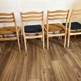 Set of 4 ribbed fabric chairs