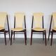 Set of 4 floating seat dining chairs / 1950s