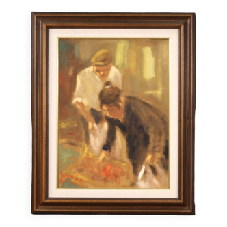 Signed oil painting on masonite from the 1970s