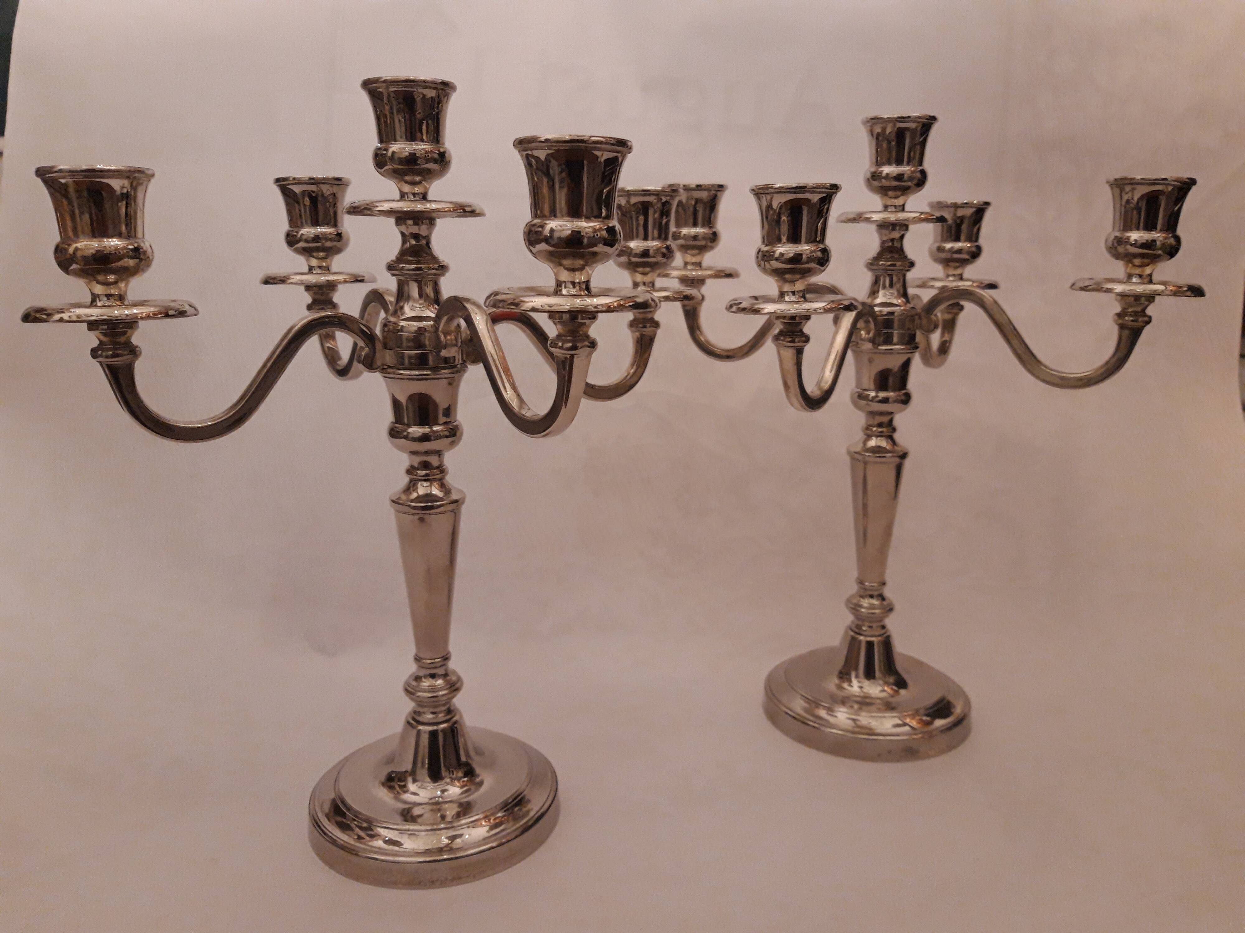 Pair of 5-light candlesticks