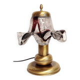 Lampe de table avec tulipe en cristal. Italie, années 1980.