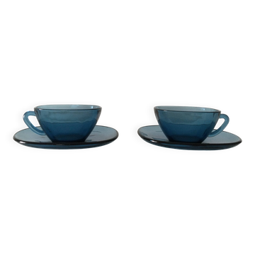 vintage blue cups - 1970s