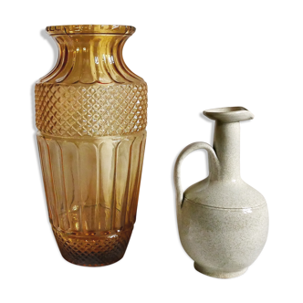 Large amber vase