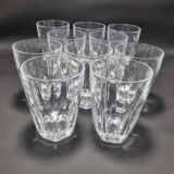 Set of 10 crystal glasses
