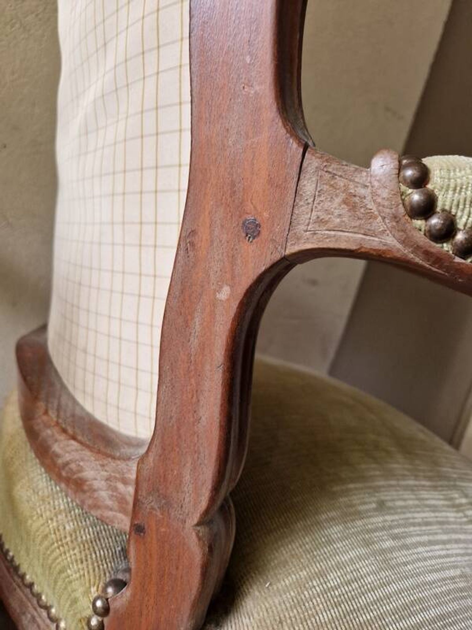 Pair of Louis XV style cabriolet armchairs in molded wood - 19th century