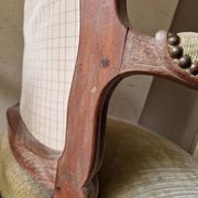 Pair of Louis XV style cabriolet armchairs in molded wood - 19th century