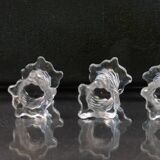 Lot of 5+2 Mid Century Twisted Knife Rests Cristallerie de Sevres Crystal Depose
