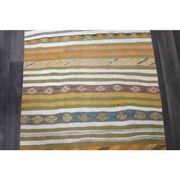 1970s Vintage Turkish Hand-Knotted Wool Cotton Green Runner Rug 139x323
