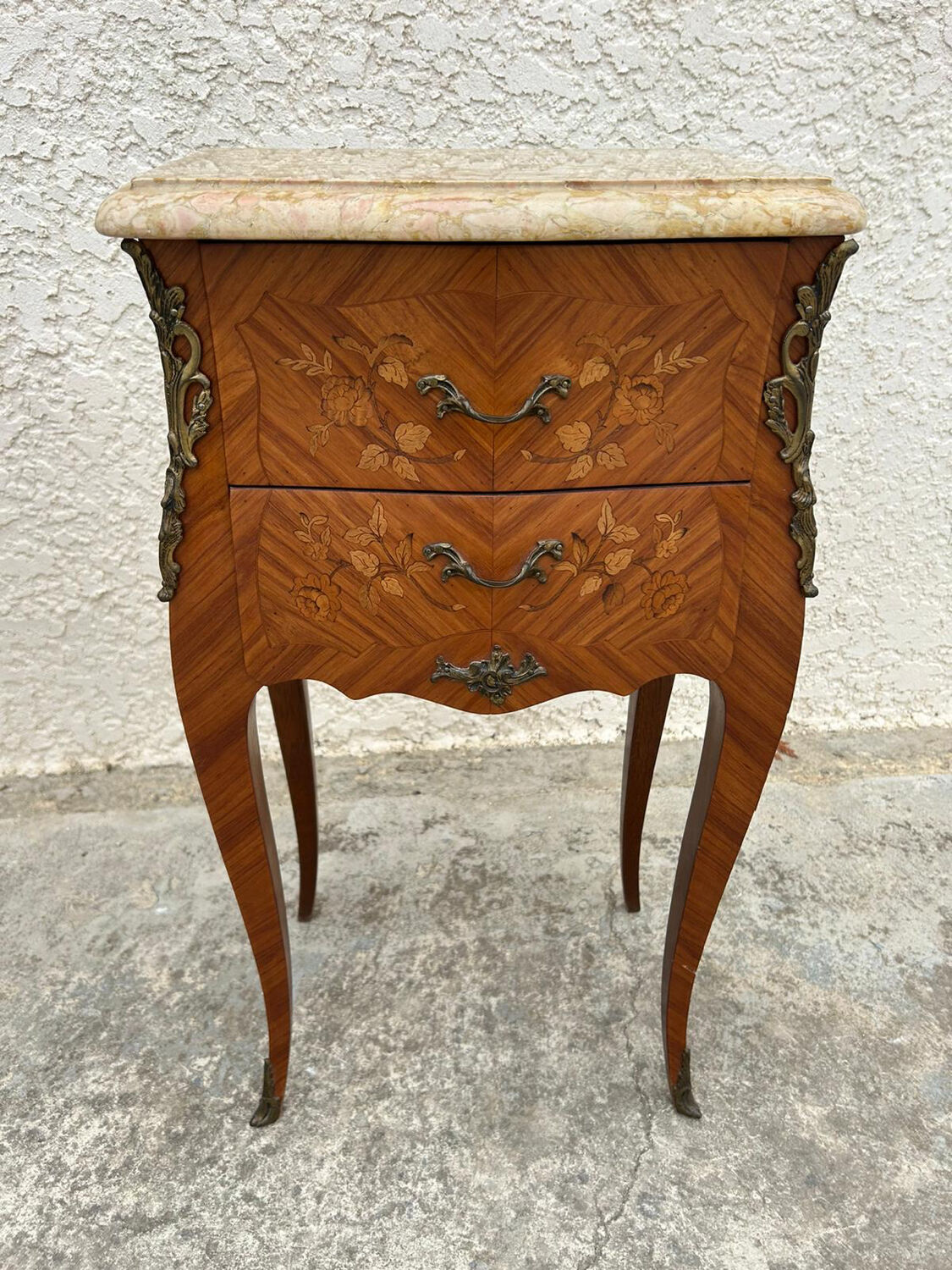 Pair of Louis XV style bedside tables in rosewood