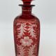 Tchecoslovakia 1930 crystal carafe engraved with ruby red grinder