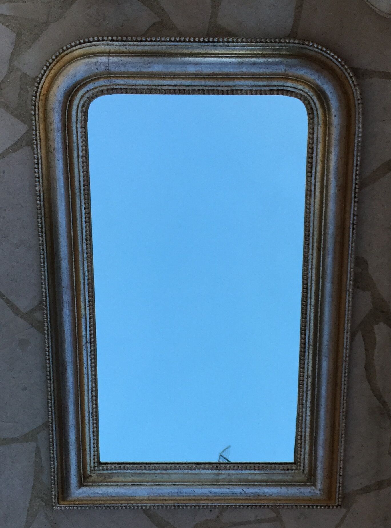 Louis Philippe mirror wooden gold/silver 84 x 53 cm