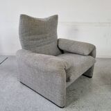 Armchair + ottoman Maralunga by Vico Magistretti for Cassina, 90s