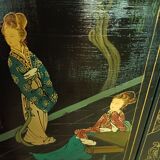 Chinese sideboard lacquered and hand painted