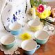 Lot de 5 tasses pastel FB Badonviller