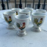 Coquetiers with rooster pattern