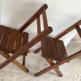 Folding chairs "by the wood fire"