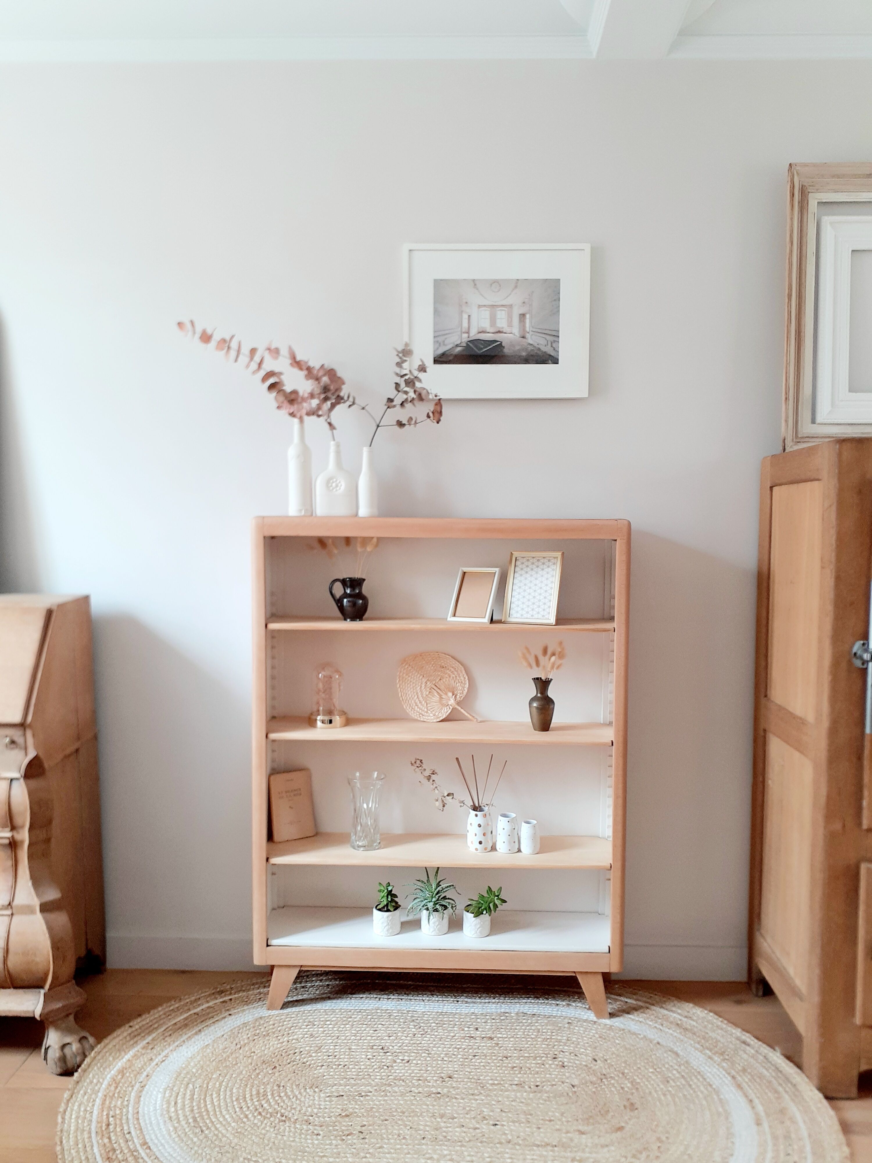 Vintage bookcase shelf 50s