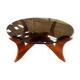 Table low Hugues Poignant base plating wood and smoked glass top