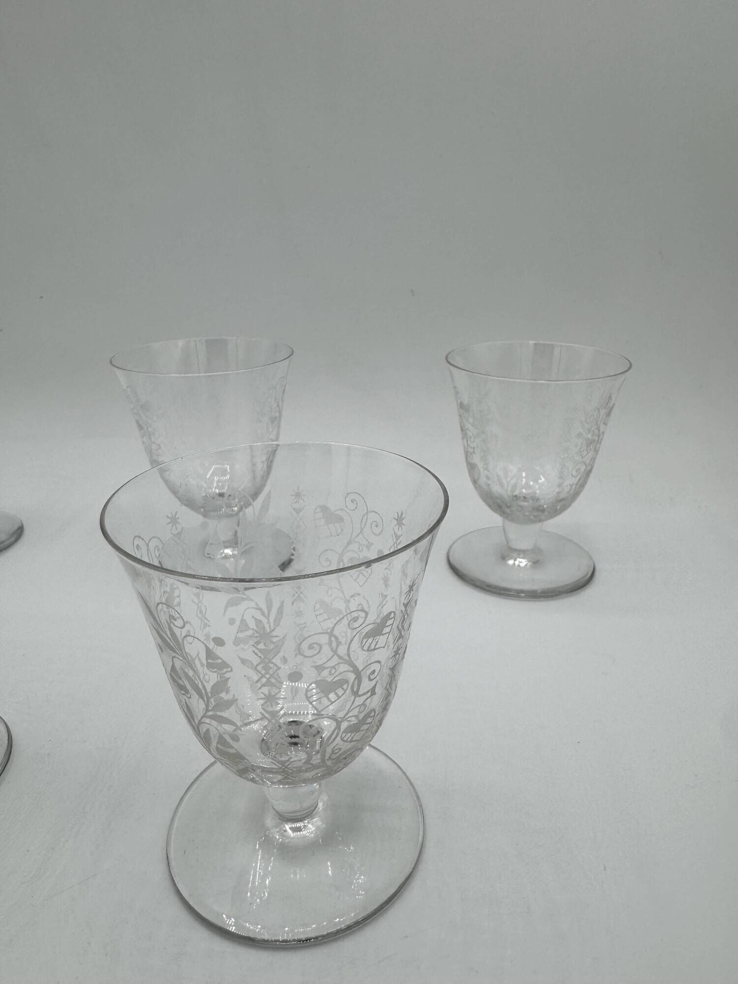 Set of 5 white wine glasses - Baccarat Crystal – Argentina model, 1940