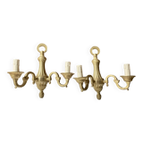 Pair of bronze wall lights