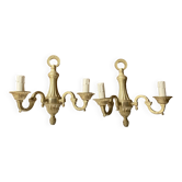 Pair of bronze wall lights