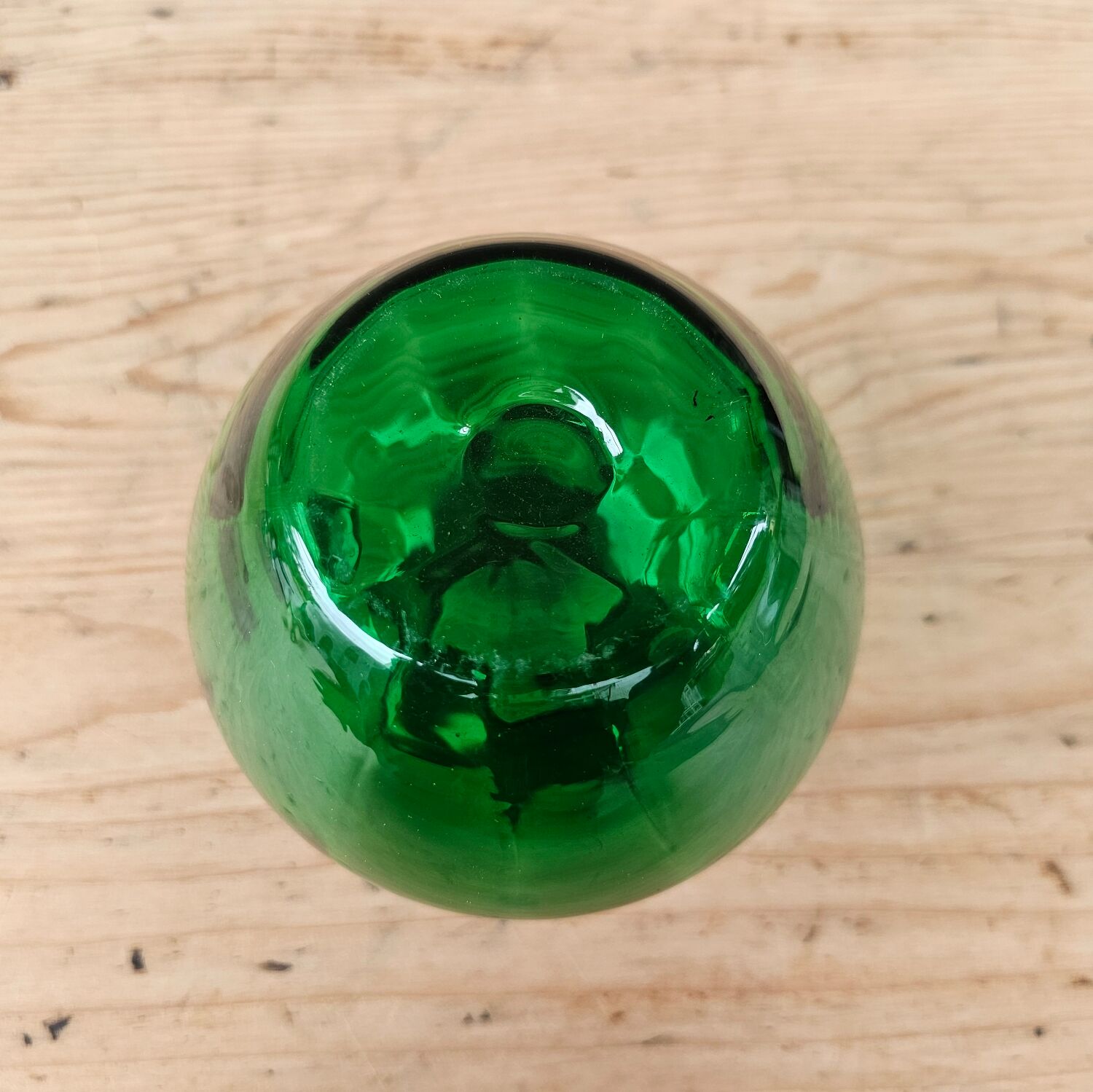 Green crystal vase La Rochère