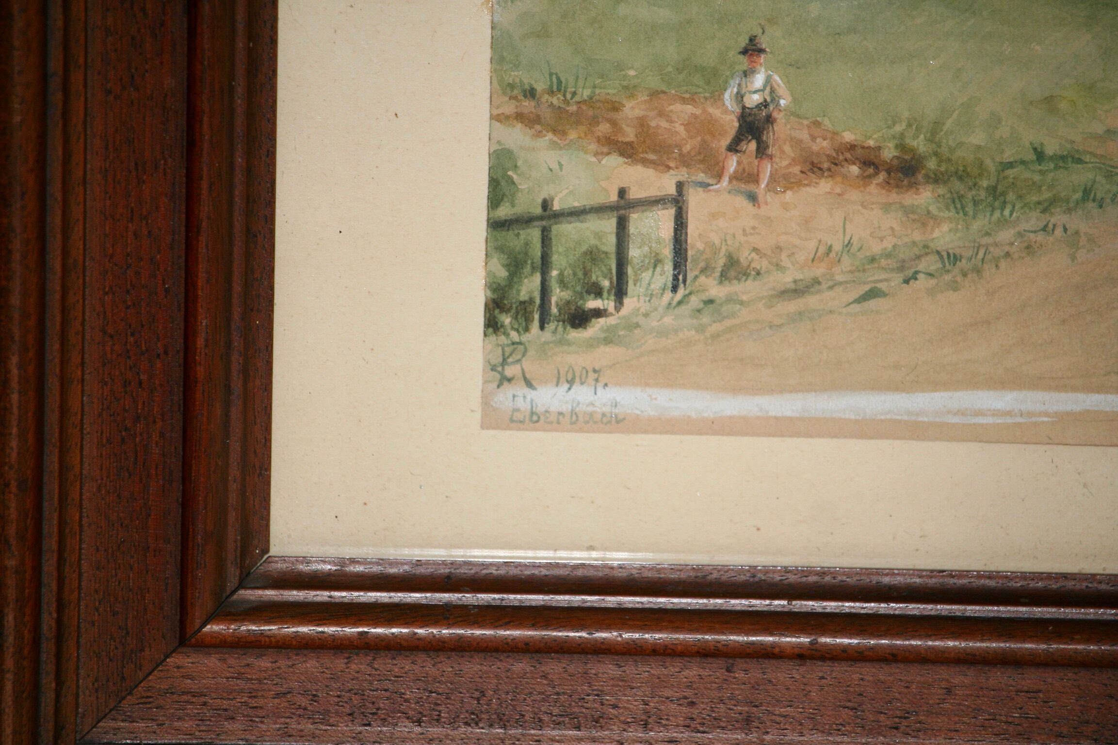 Antique painting Eberbach, 1907