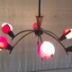 Chandelier with 6 lights in Stilnovo style and Murano glass - 1950s